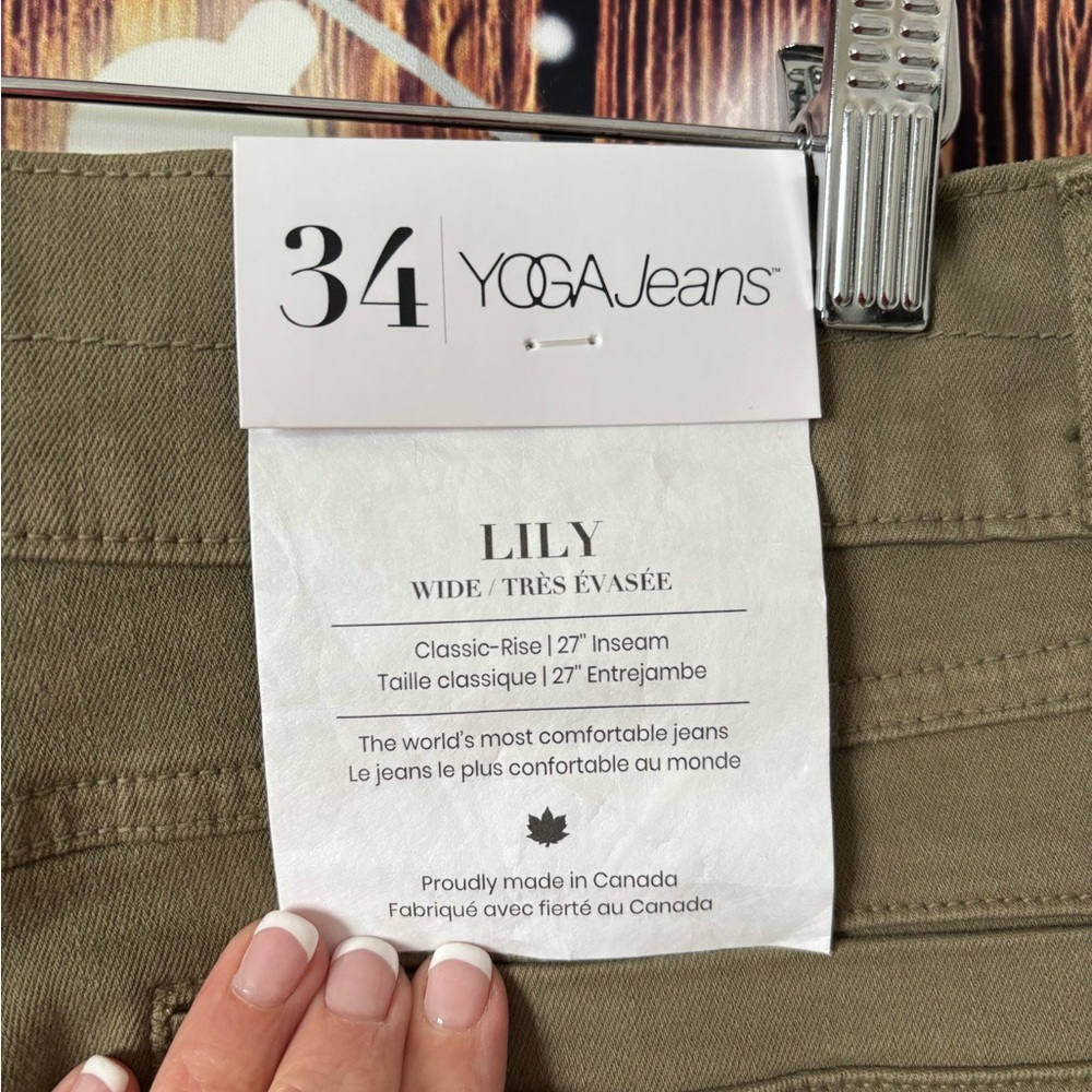 Wide-Leg Cropped Pants in Olive Green - Picture 6 of 7